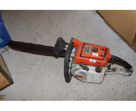 A "Stihl" Chainsaw, no chain brake fitted, 19" cutter bar, good compression.