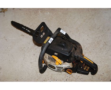 A "Ryobi" Chainsaw, 14" cutter bar, chain brake working, good compression