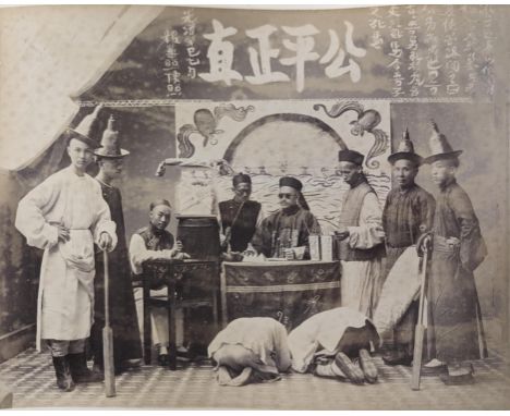 A rare collection of 19th century Chinese photography, 40 albumen prints in total, 21 Chinese, scenes to include Pekin, Canto