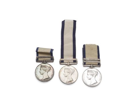 A group of three Victorian Naval General Service medals First, 1 bar, Hebrus with L’etoile, awarded THOs West, impressed; sec