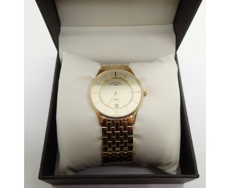 Rotary 1895 gents date slim wristwatch boxed  CONDITION REPORT: This item was working at the time of lotting