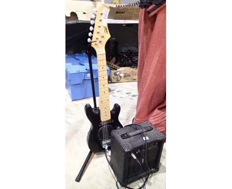 Childs CD Sky electric guitar with portable amplifier 