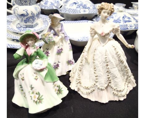 Three Royal Worcester figurines Sweet Holly Sweetest Valentine and Sweet Violet  CONDITION REPORT: Postage for UK address £25