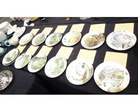 Set of twelve Royal Worcester seasonal cabinet plates 