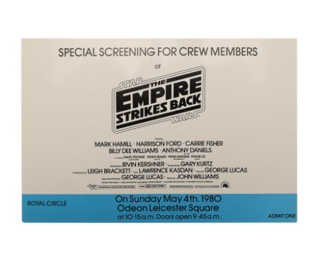 STAR WARS: THE EMPIRE STRIKES BACK (1980) - Anthony Daniel's Personal Ticket to the Crew Member ScreeningAnthony Daniel's per