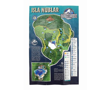 JURASSIC WORLD (2015) - Brochure With Island MapA brochure that includes an island map from Colin Trevorrow's action-adventur