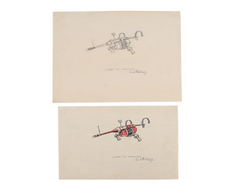 CAPTAIN SCARLET AND THE MYSTERONS (TV SERIES, 1967-1968) - Derek Meddings Hand-drawn Sketch and Hand-coloured Illustration of