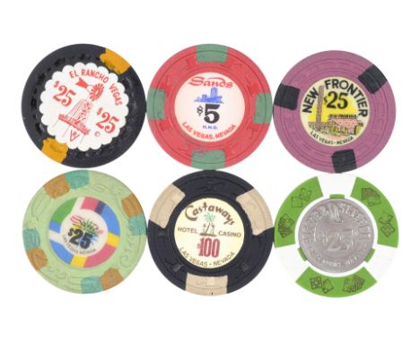 JAMES BOND: DIAMONDS ARE FOREVER (1971) - Six Las Vegas Casino ChipsSix chips from Las Vegas casinos such as those seen in Gu