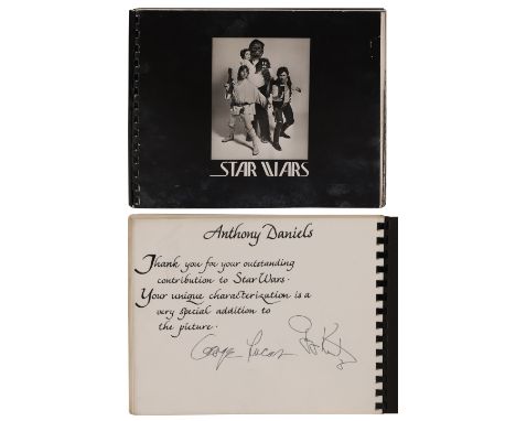 STAR WARS: A NEW HOPE (1977) - Anthony Daniels Collection: Rare Large Glory Book Signed to Anthony Daniels from George Lucas 