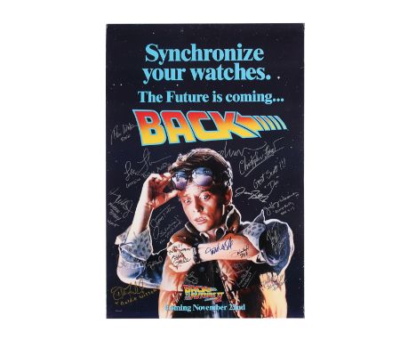 BACK TO THE FUTURE PART II (1989) - Advance Poster Autographed by Michael J. Fox, Christopher Lloyd, Cast and CrewAn Advance 