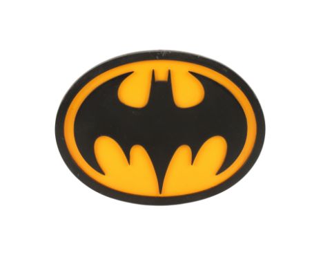 BATMAN RETURNS (1992) - Production-made Batman (Michael Keaton) Chest EmblemA production-made Batman (Michael Keaton) emblem 