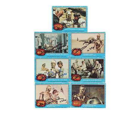 STAR WARS: A NEW HOPE (1977) - Anthony Daniels Collection: Seven Vintage Series 1 C-3PO Trading Cards Autographed by Anthony 
