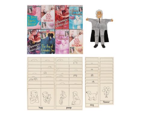 MEET THE FOCKERS (2004) - Little Jack's (Spencer and Bradley Pickren) Einstein Puppet and Flashcards, Roz Focker's (Barbra St