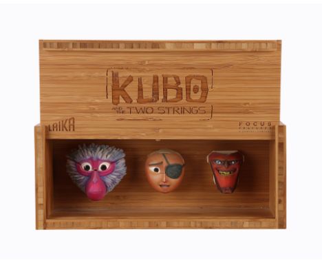 KUBO AND THE TWO STRINGS (2016) - Kubo, Monkey, and Beetle Stop-Motion Puppet Faces Crew GiftA stop-motion puppet faces crew 