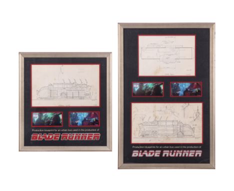 BLADE RUNNER (1982) - Geoff Hutchins Collection: Pair of Framed Urban Bus BlueprintsA pair of framed urban bus blueprints fro