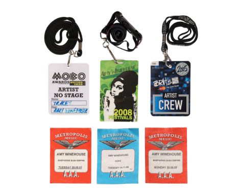 AMY WINEHOUSE - Collection of Backstage PassesBackstage passes for Amy Winehouse performances. This lot comes from the collec