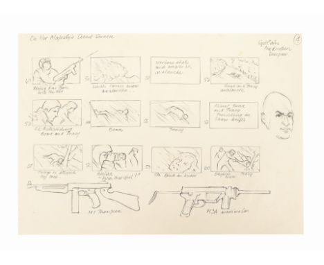 JAMES BOND: ON HER MAJESTY'S SECRET SERVICE (1969) - Syd Cain Hand-drawn Storyboard PageAn early Syd Cain hand-drawn draft st