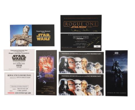 STAR WARS: VARIOUS PRODUCTIONS - Anthony Daniels Collection: Screening, Reception, Premiere Party and Exhibition InvitationsA