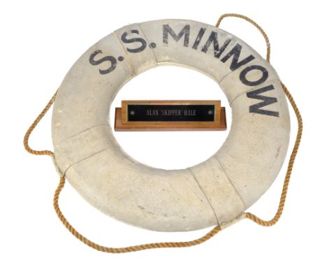 GILLIGAN'S ISLAND (1964 - 1967) - S.S. Minnow Life Preserver Ring and Alan Hale's Desk NameplateAn S.S. Minnow life preserver