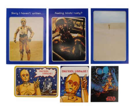 STAR WARS: A NEW HOPE (1977) - Anthony Daniels Collection: Five C-3PO Greetings Cards and PostcardFive assorted greeting card