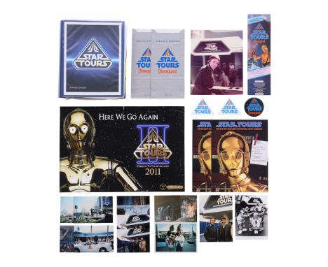 STAR WARS: STAR TOURS (1987) - Anthony Daniels Collection: Hand-annotated Scripts, Lenticular Photo, "Spacesickness" Sick Bag