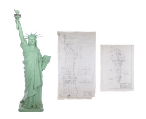 SUPERMAN IV: THE QUEST FOR PEACE (1987)/LITTLE SHOP OF HORRORS (1986) - Miniature Model Statue of Liberty and Pair of Hand-dr
