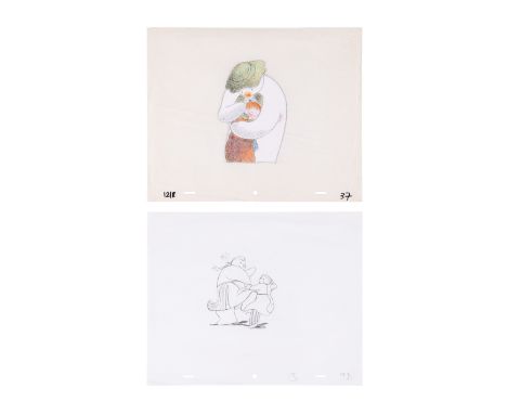 THE SNOWMAN (1982) - Hand-painted Animation Cel and Preliminary SketchA hand-painted animation cel and preliminary sketch fro