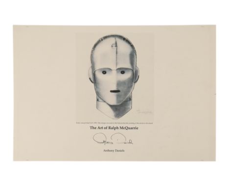 STAR WARS: VARIOUS PRODUCTIONS - Anthony Daniels Collection: Anthony Daniels Autographed Early C-3PO Concept PageAn Anthony D