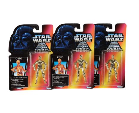 STAR WARS TOYS  - Anthony Daniels Collection: Three C-3PO Kenner Power of the Force 2 Action FiguresA set of three identical 