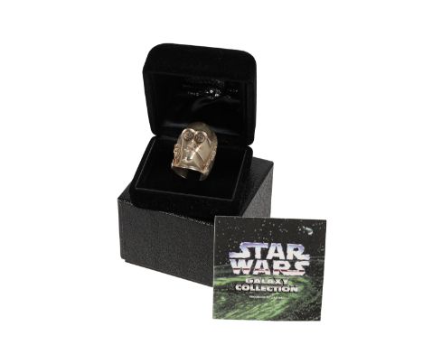 STAR WARS: VARIOUS PRODUCTIONS - Anthony Daniels Collection: Star Wars Galaxy Collection Sterling Silver C-3PO Helmet RingA C