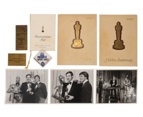 STAR WARS: A NEW HOPE (1977) - Anthony Daniels Collection: Anthony Daniels' 1977 Oscars Ticket, Programmes, Pass, Menu and Ph