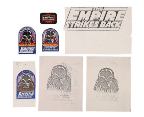 STAR WARS: THE EMPIRE STRIKES BACK (1983) - Ralph McQuarrie Hand-coloured and Printed Crew Patch Artwork, Printed Title Artwo