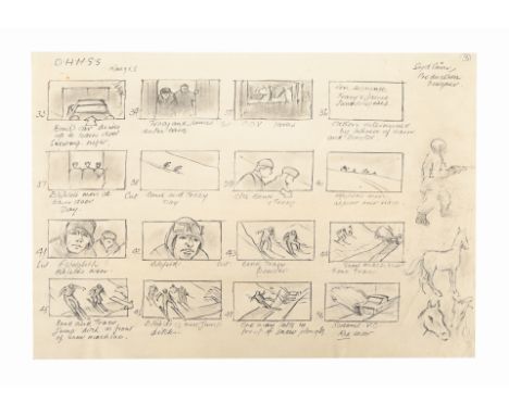 JAMES BOND: ON HER MAJESTY'S SECRET SERVICE (1969) - Syd Cain Hand-drawn Storyboard PageAn early Syd Cain hand-drawn drafts s