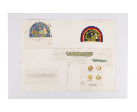ALIEN (1979) - Production-made Nostromo Patch and John Mollo Hand-drawn and Hand-coloured Concept ArtworkA production-made US
