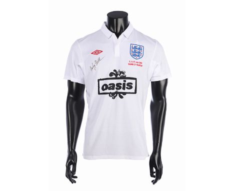 OASIS - Andy Bell's Autographed England Football ShirtAndy Bell's Autographed Umbro England football shirt from the 2009 Oasi