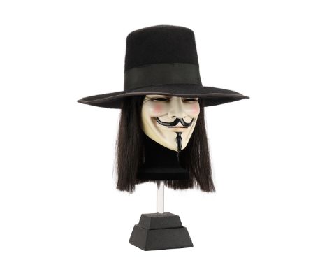 V FOR VENDETTA (2005) - V Face Mask and Wig HatA V face mask and wig hat from James McTeigue's dystopian drama V for Vendetta