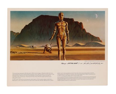 STAR WARS: A NEW HOPE (1977) - Anthony Daniels Collection: Ralph McQuarrie Autographed Print Dedicated to Anthony DanielsA Ra