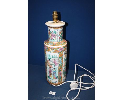 A Table Lamp with ceramic Chinese base