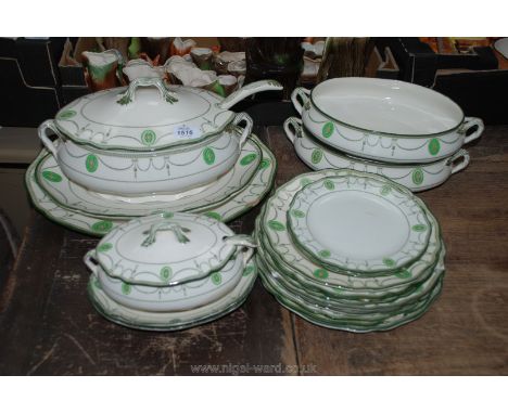 A quantity of Royal Doulton 'Countess' dinner ware including tureens, plates, ladle, etc. (some a/f)