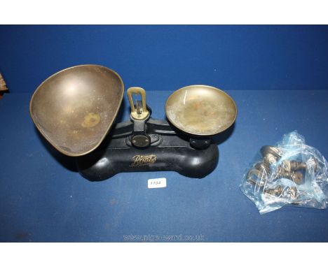 A set of Boots kitchen scales and weights
