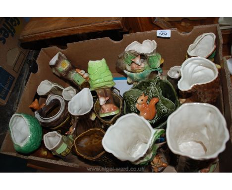 A quantity of Hornsea to include jugs with rabbits and squirrels, planter with a squirrel and matching basket vase, etc