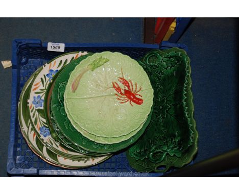 A quantity of decorative Plates including Carltonware 'lobster' plates, cabbage plates, Wade display plates, England 'Sevre',