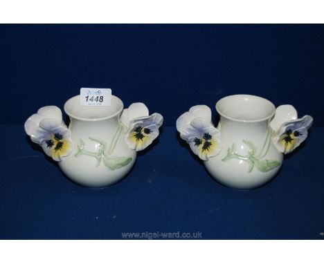 A pair of Goebel pansy vases