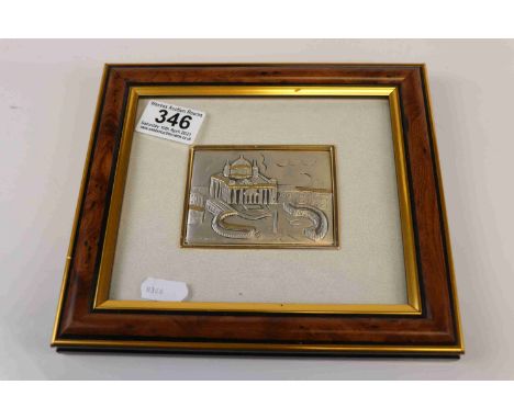 A framed and glazed 925 sterling silver Italian plaque . 