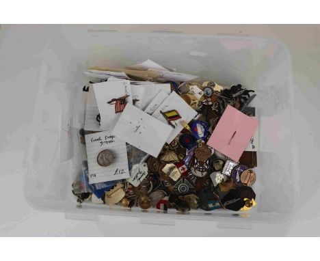 A large quantity of vintage and other enamel badges. 