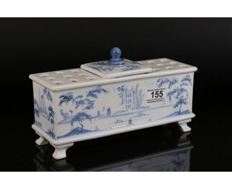 Deborah Shears Isis ceramic inkwell and pen stand/ standish. 