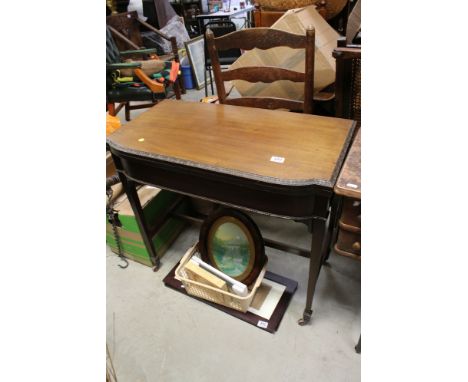 Victorian Mahogany Fold-over Card Table with fitted compartments 