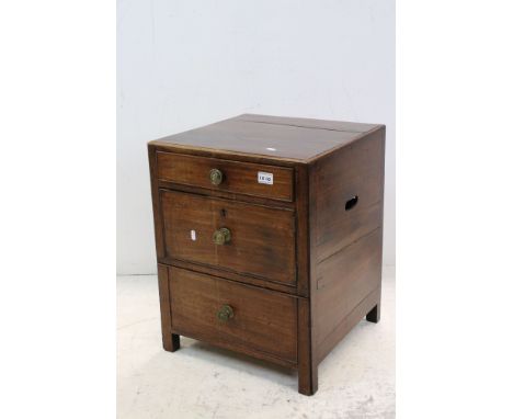 George III Mahogany Night Stand with drawer, over a cupboard and a pull-out step commode (lacking top), 46cms wide x 59cms hi
