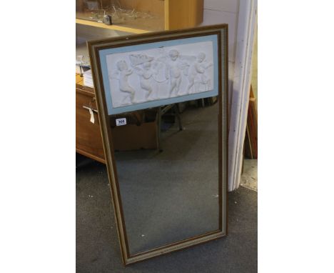 Pier glass mirror with panel of classical form. 