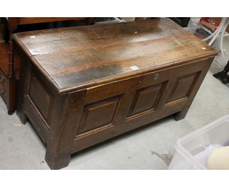 18th century or later three panel Coffer, 116cms long x 55cms high 